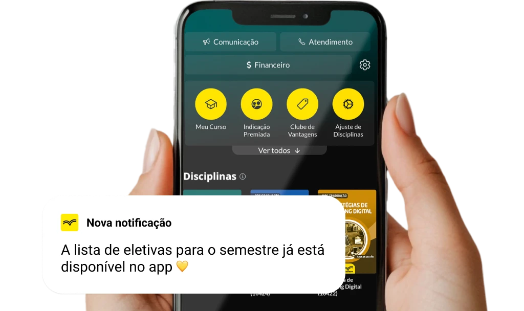 A lista de eletivas para o semestre já está disponível no app